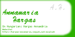 annamaria hargas business card